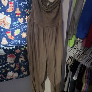 American Eagle Outfitters Taupe Jumpsuit Large